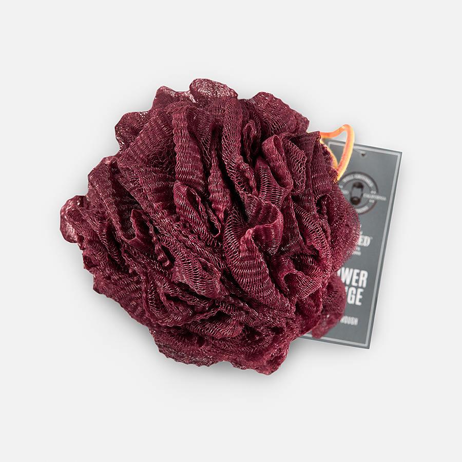 Well Groomed Jumbo Extra Rough Shower Sponge - Maroon