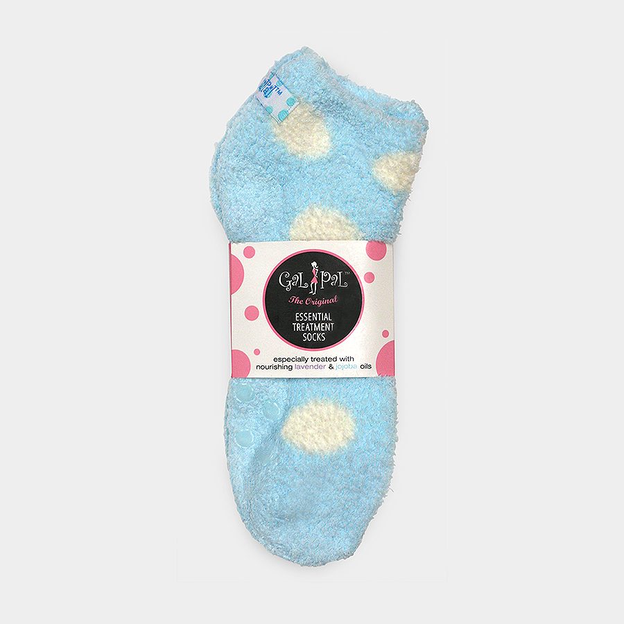 Gal Pal Moisture Essential Treatment Socks: Blue / Dots
