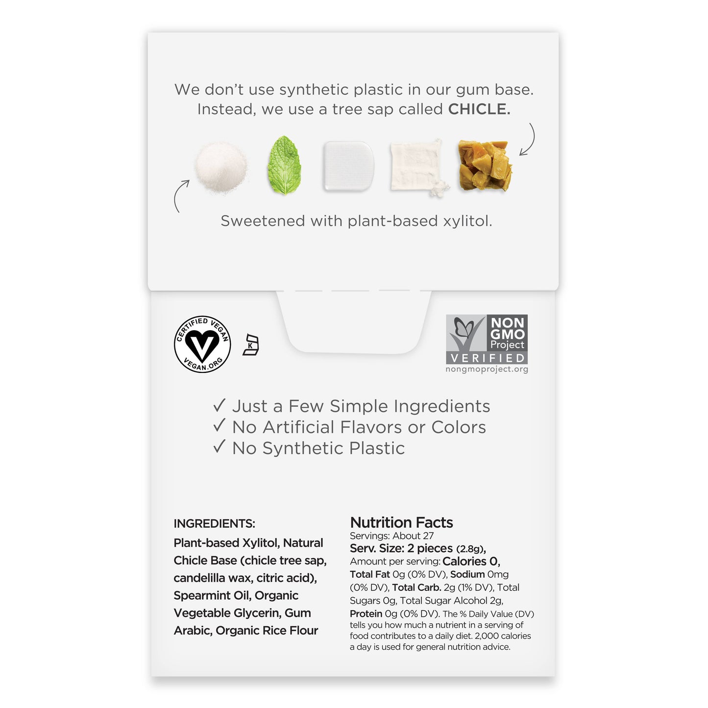 Spearmint Gum 55ct - Natural + Plastic-Free | 6 Pk