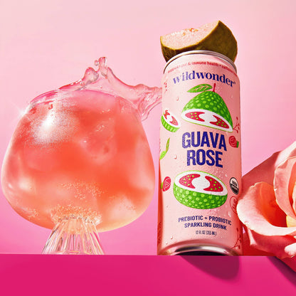 Guava Rose Sparkling Prebiotic + Probiotic Drink