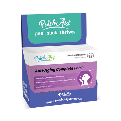 Anti-Aging Complete Vitamin Patch - Skin Health & Vitality: 12-Pack with Display Case