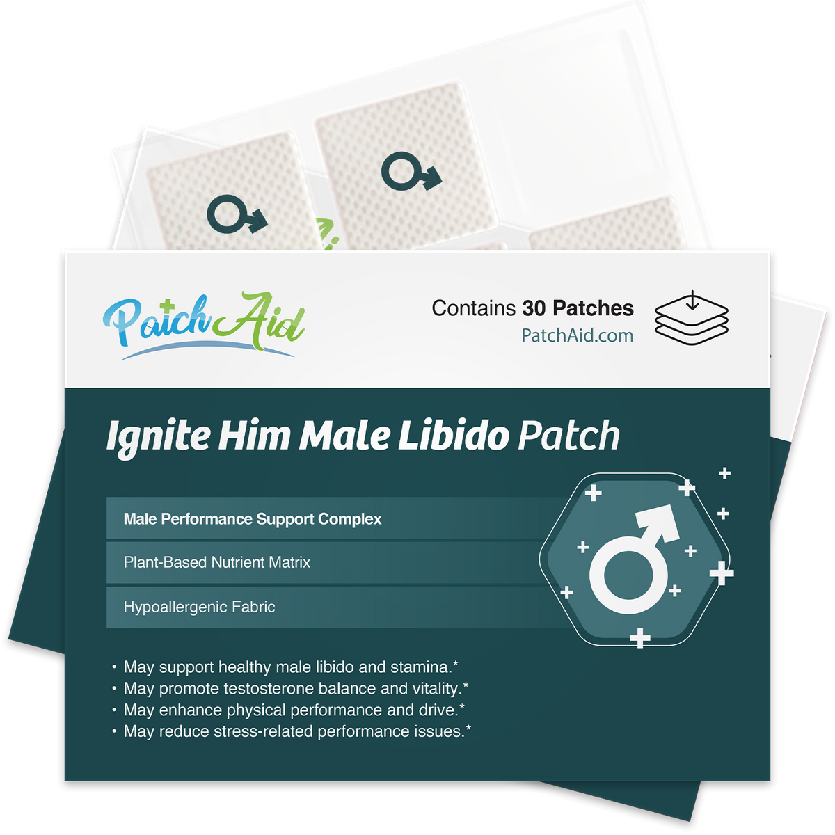 Ignite Him Patch - Male Vitality & Performance: 12-Pack with Display Case