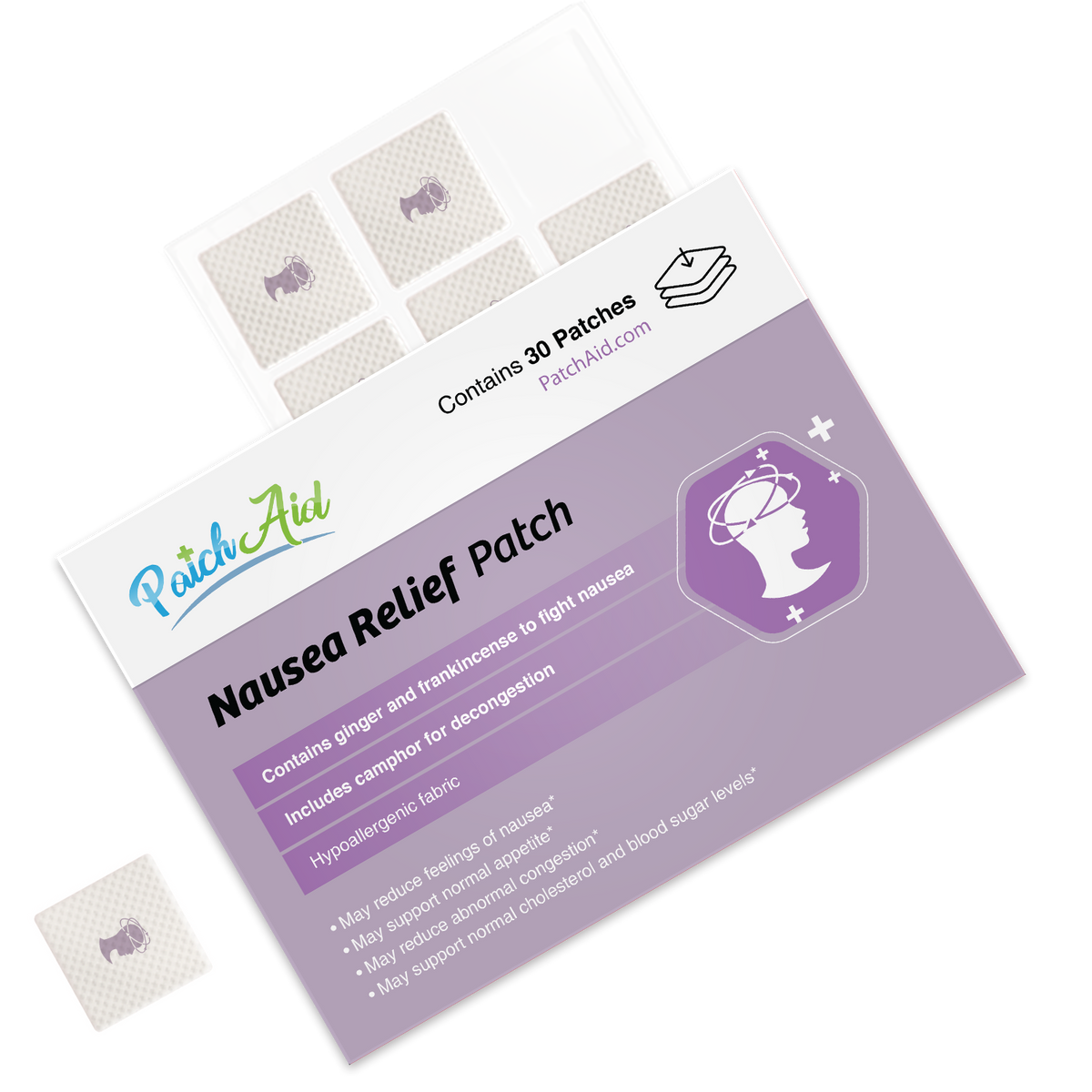 Nausea Relief Patch - Gentle & Natural Nausea Remedy: 12-Pack with Display Case