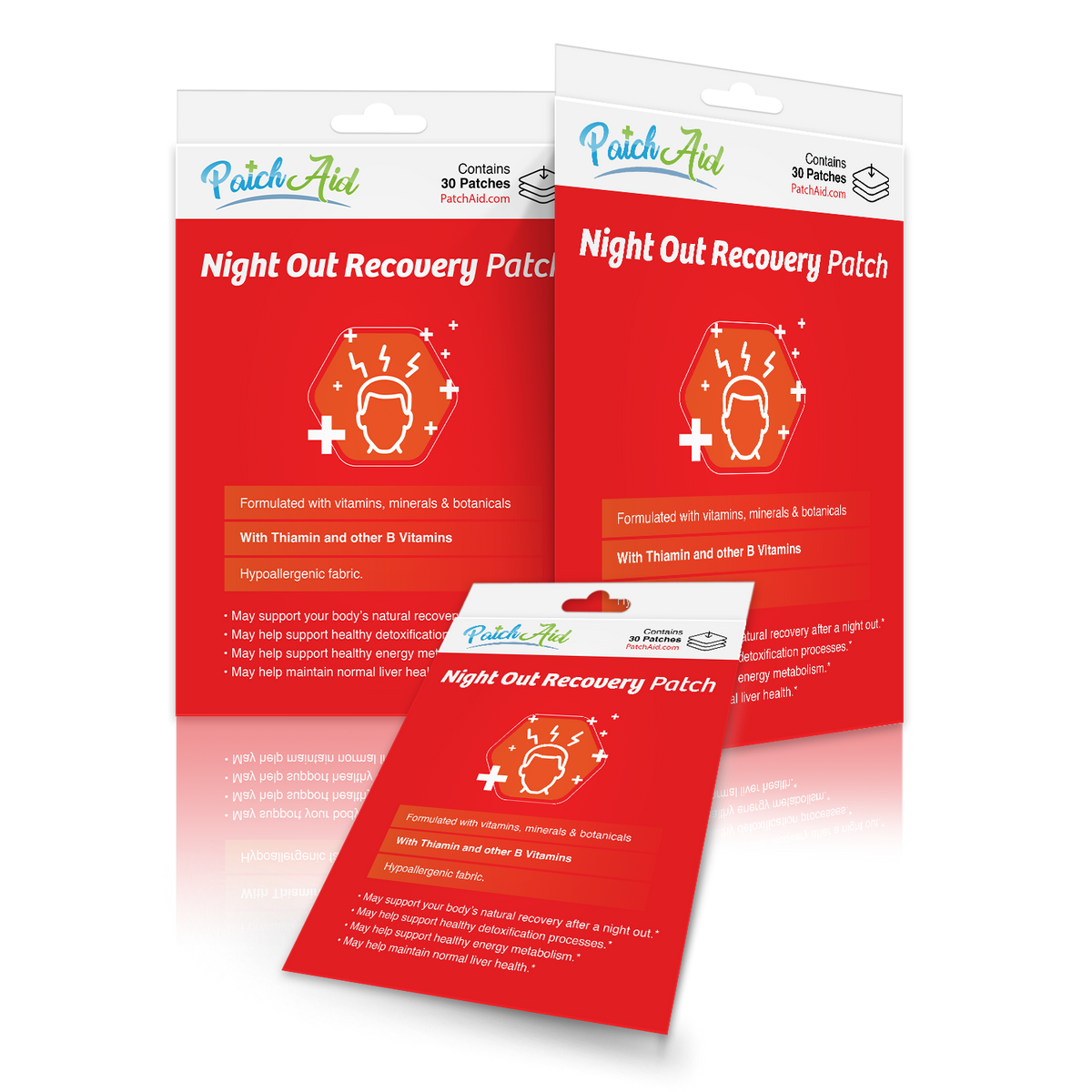 Night Out Recovery Patch - Fast Recovery & Vitamin Support: 12-Pack with Display Case