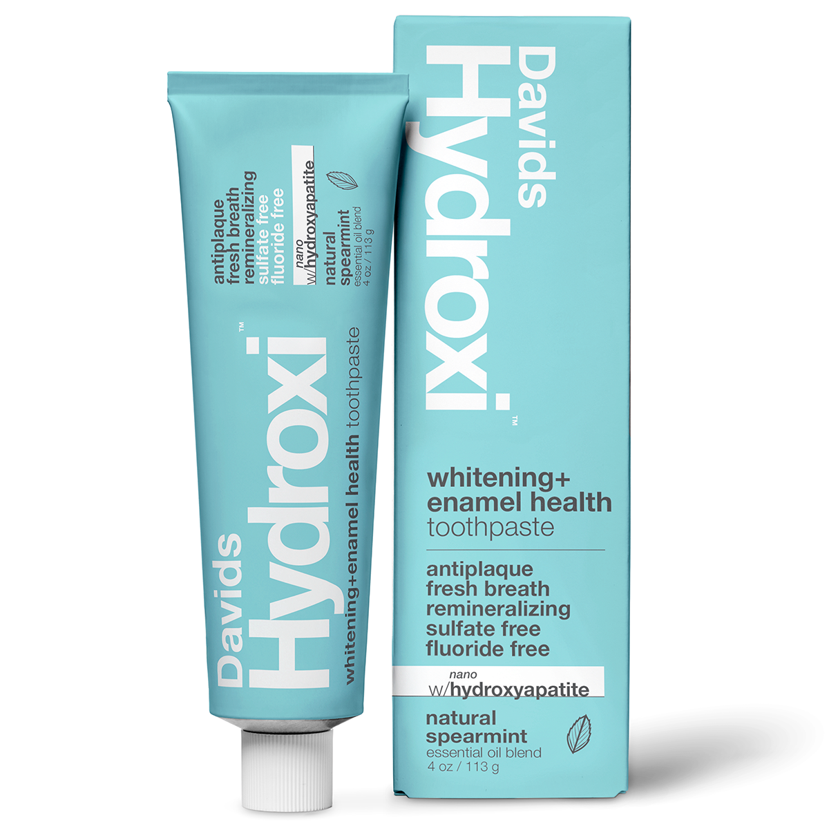 Davids Hydroxi™ whitening+enamel health nano hydroxyapatite premium toothpaste / spearmint: 4 oz single