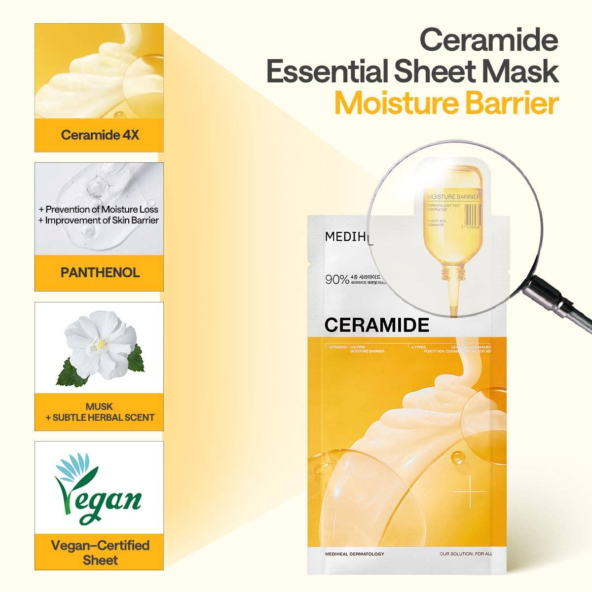 Mediheal Ceramide Essential Mask – 4X Ceramide + Moisture Barrier Repair – Wholesale K-Beauty