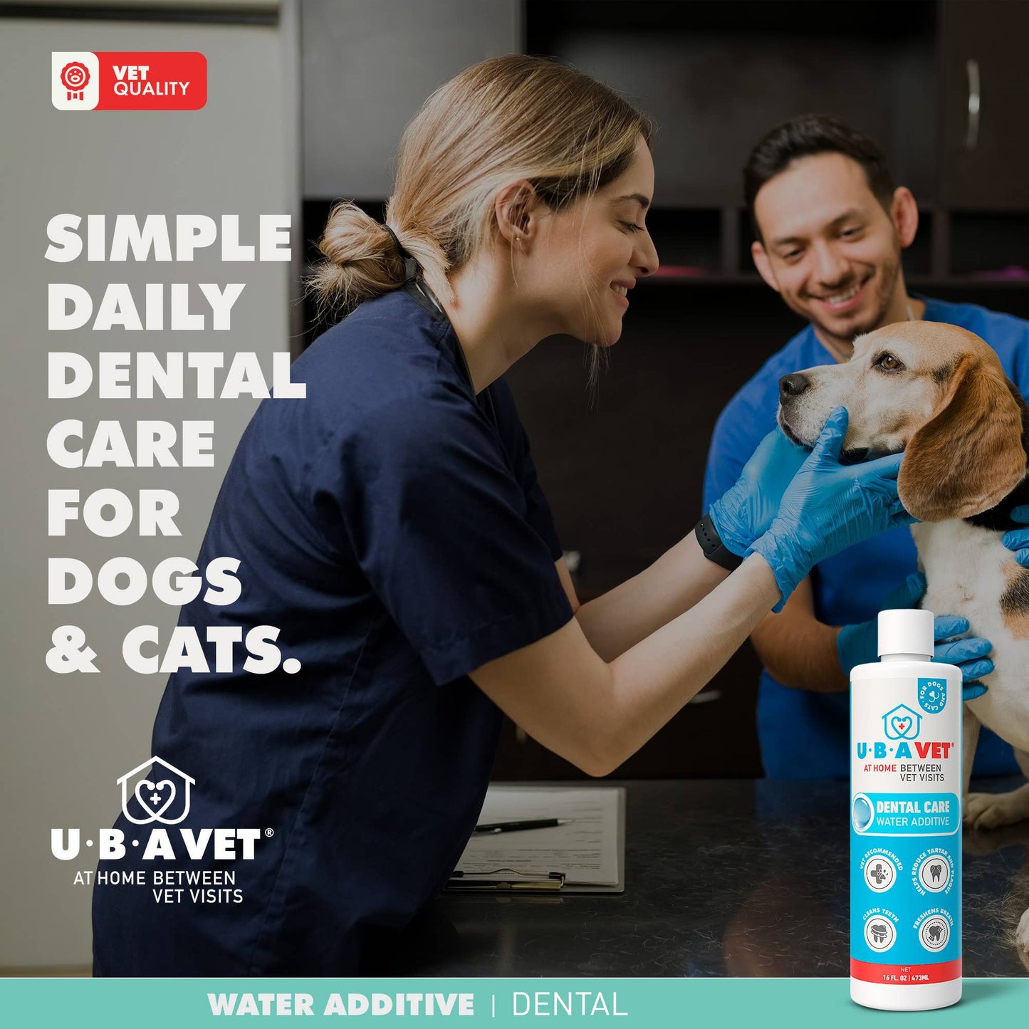 UBAVET Dental Care Water Additive for Dogs & Cats (16 fl oz)
