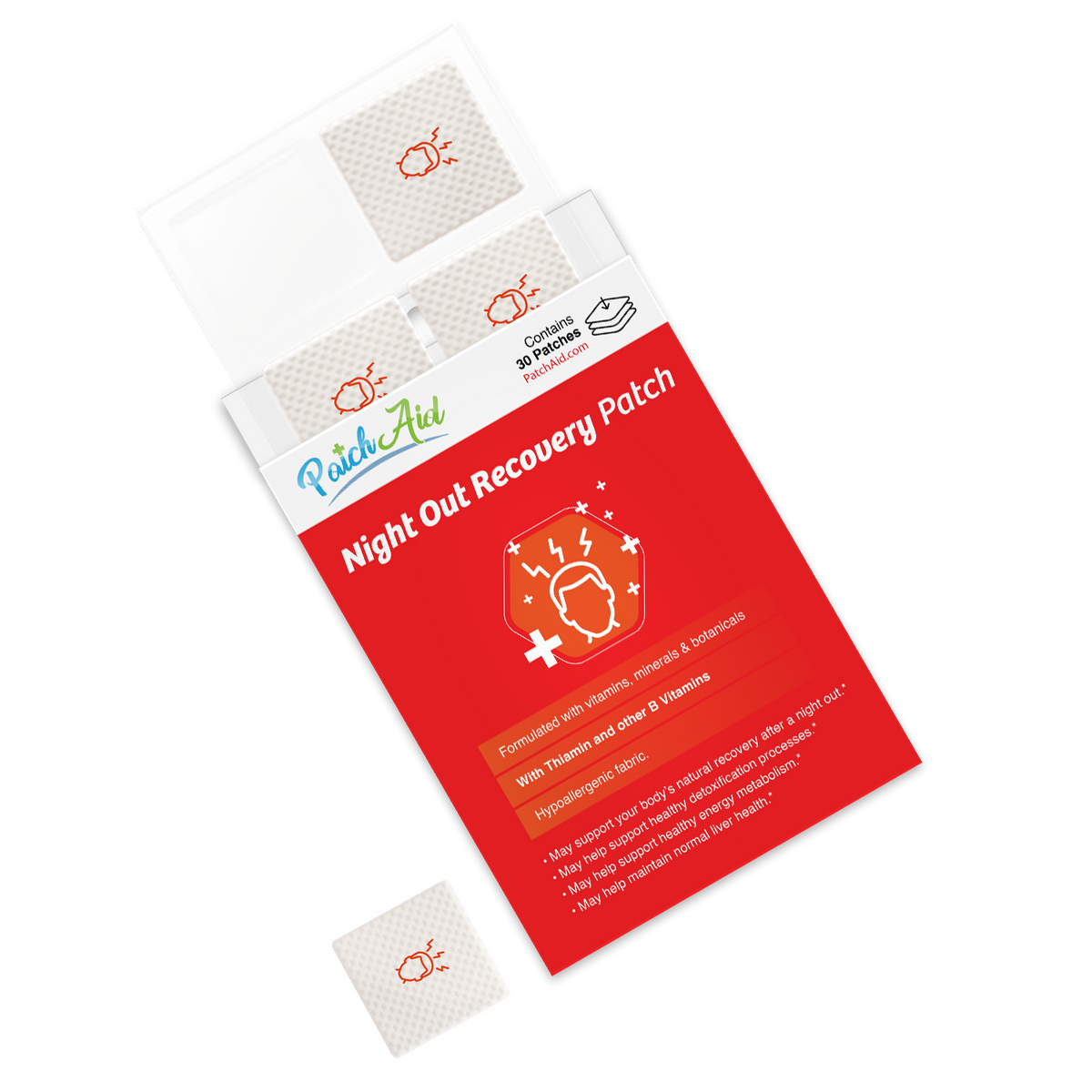 Night Out Recovery Patch - Fast Recovery & Vitamin Support: 12-Pack with Display Case