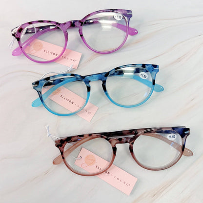 Color Tortoise Reading Glasses: Pink / 1.5