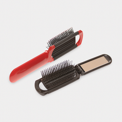 Compact Brush Mirror Duo: Red