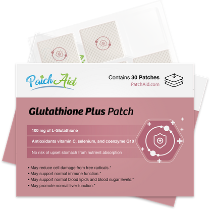 Glutathione Plus Patch - Antioxidant & Detox Support: 12-Pack with Display Case