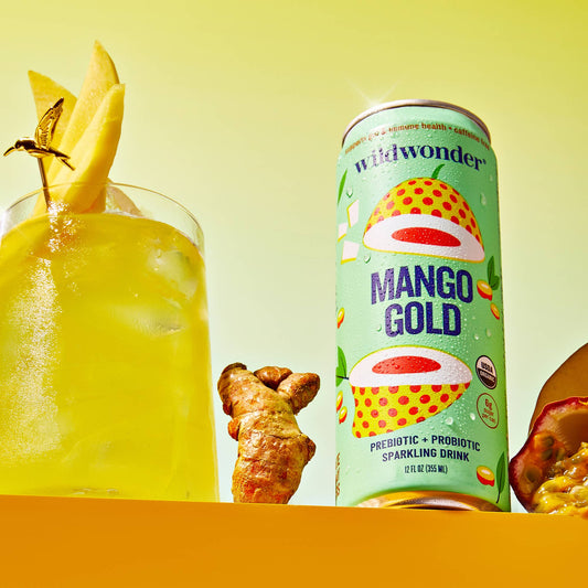 Mango Gold Sparkling Prebiotic + Probiotic Drink