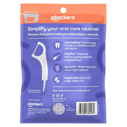 Plackers Gentle Line Floss Picks with Fold-Out FlipPick, Fresh Mint, 150 Count