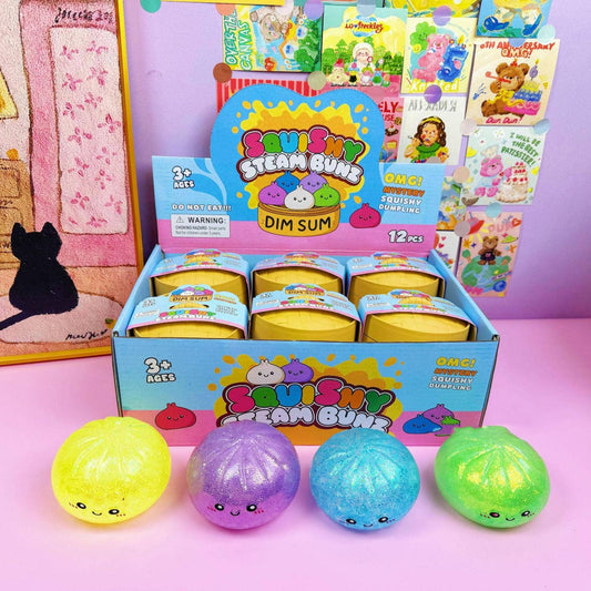 Glitter Bead Dumpling Shape Squishy Stress Relief Toy: Glitter Bead Emoji Dumpling / ONE SIZE