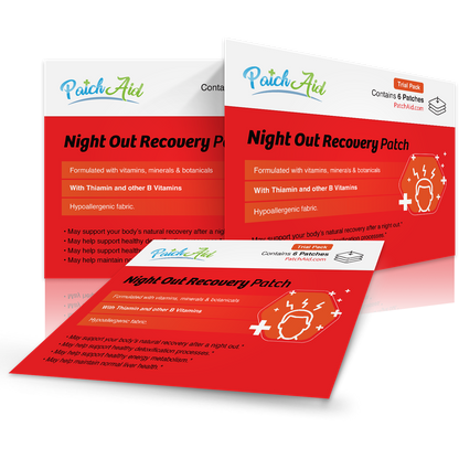 Night Out Recovery Patch - Fast Recovery & Vitamin Support: 12-Pack with Display Case