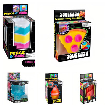 Soft Squishy Sensory Stress Relief Toys in Gift Box Cute Food Squeeze Fidget Toy: Cake / 1 pc(shipped at random)