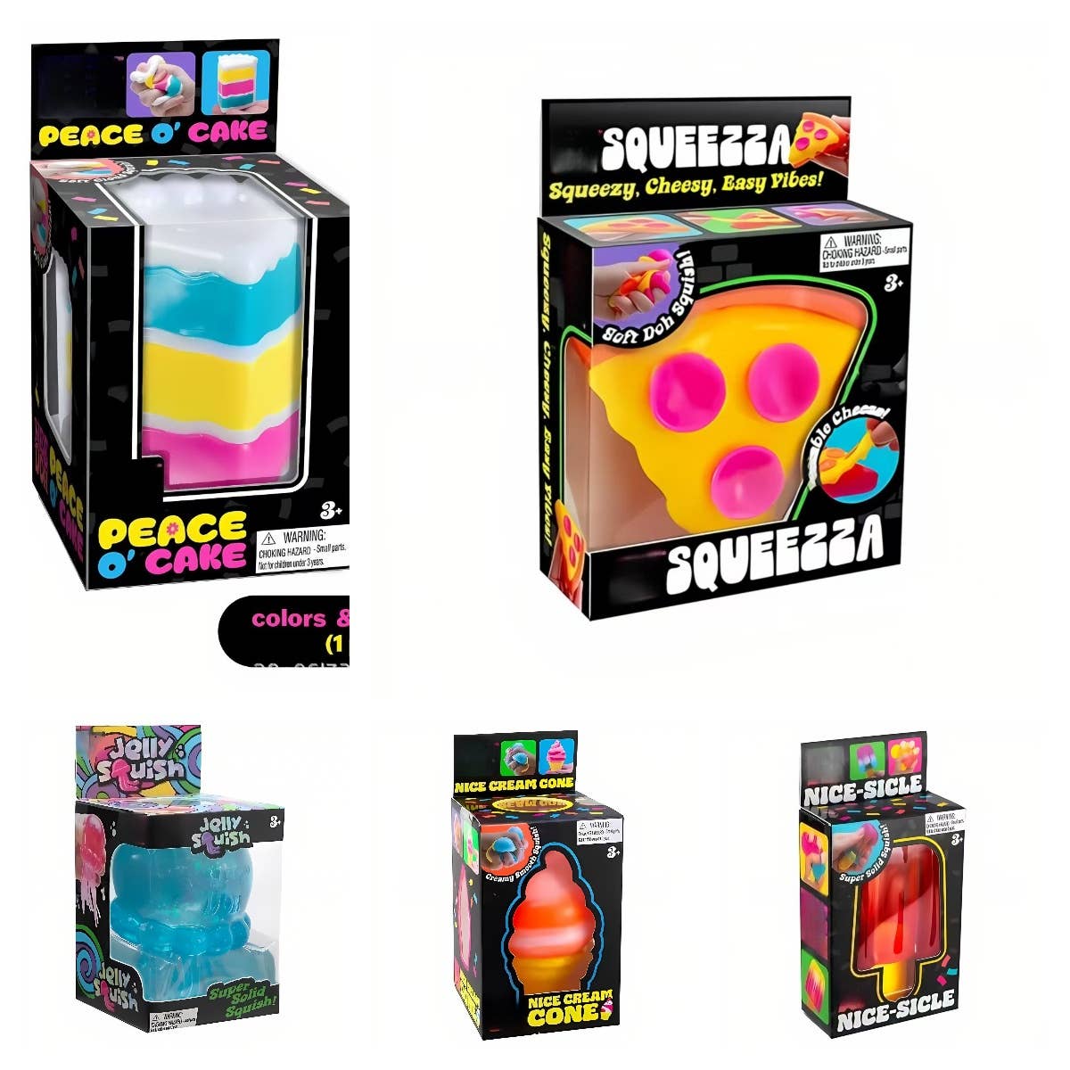 Soft Squishy Sensory Stress Relief Toys in Gift Box Cute Food Squeeze Fidget Toy: Pizza / 1 pc(shipped at random)