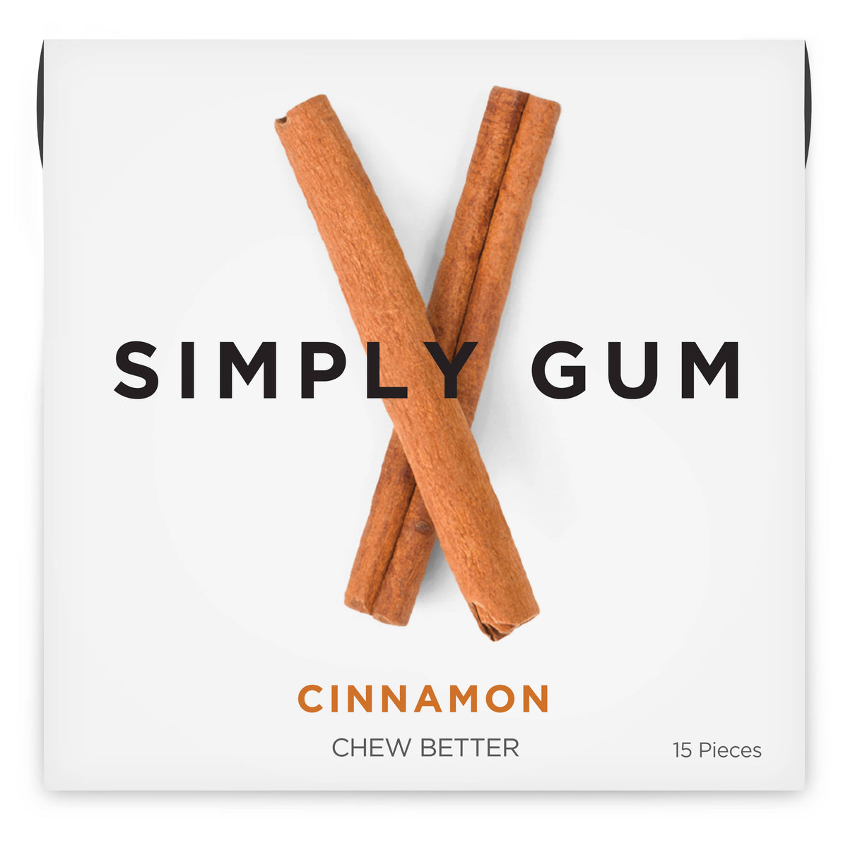 Cinnamon Chewing Gum - Natural + Plastic-Free | 12 Pack