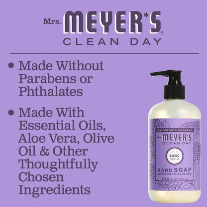 Mrs. Meyers Clean Day Liquid Hand Soap, Lilac, 12.5 oz