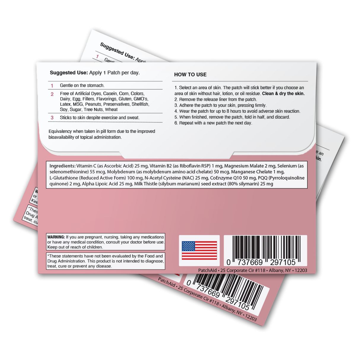 Glutathione Plus Patch - Antioxidant & Detox Support: 12-Pack with Display Case