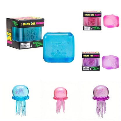 Nice Cube Jellyfish Squishy Sensory Stress Relief Toys in Box Squeeze Fidget Toy: Purple cube / 1 pc