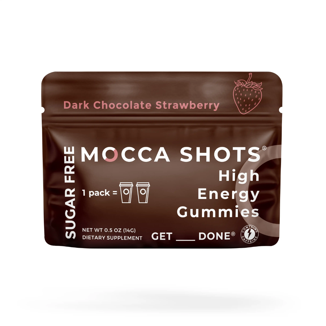 Mocca Shots Energy Gummies SUGAR FREE | 12-Pack, Strawberry