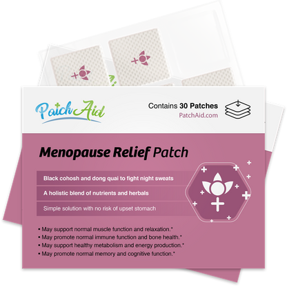 Menopause Relief Patch - Natural Symptom Relief & Support: 12-Pack with Display Case