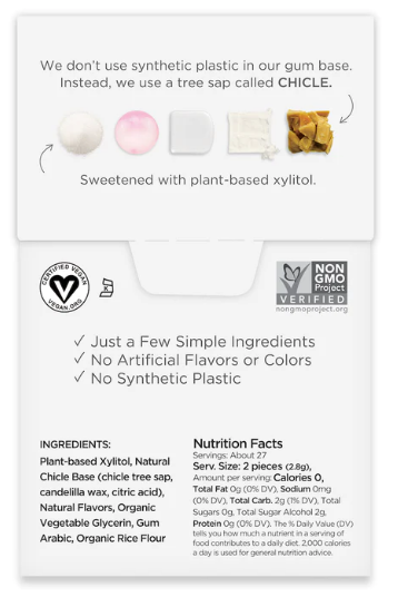 Sugar Free Bubble Gum 55ct - Natural + Plastic-Free | 6 Pk