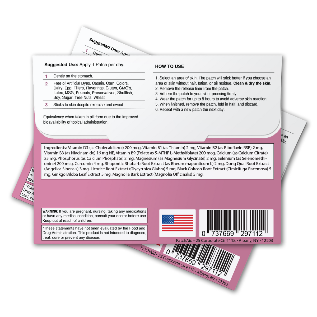 Menopause Relief Patch - Natural Symptom Relief & Support: 12-Pack with Display Case