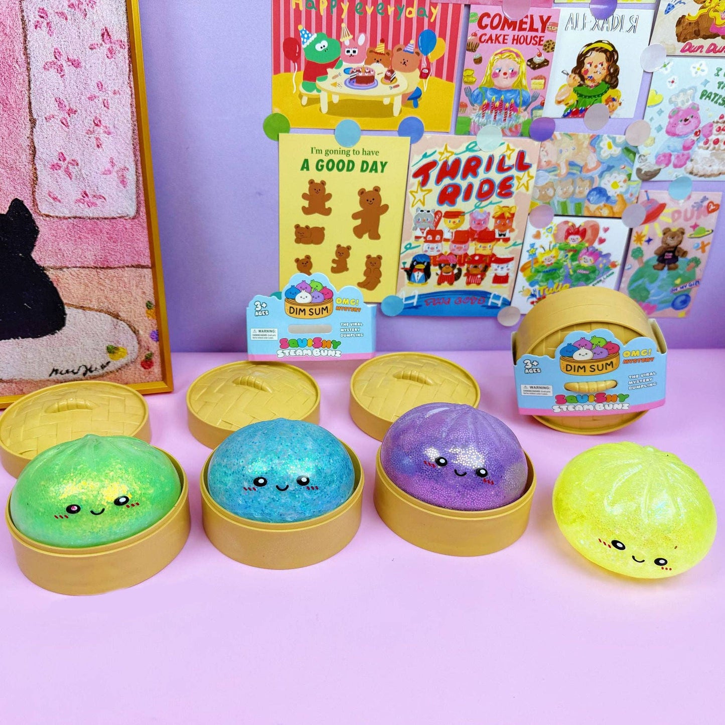 Glitter Bead Dumpling Shape Squishy Stress Relief Toy: Glitter Bead Emoji Dumpling / ONE SIZE