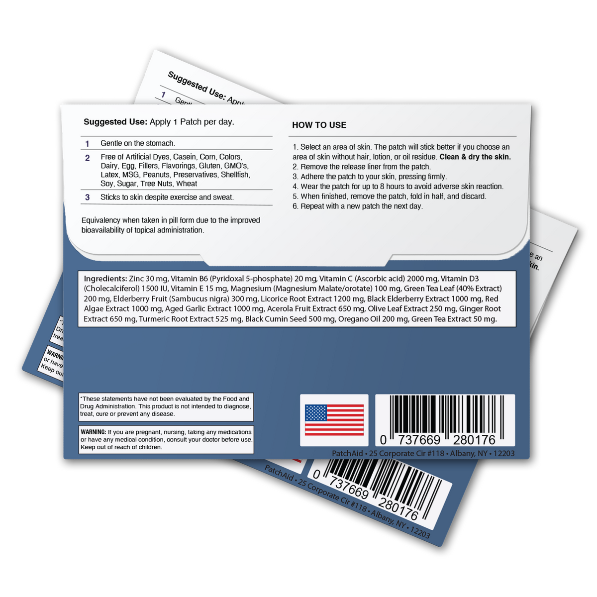 Immune Defense Plus Patch - Immune Support with Zinc & C, D: 12-Pack with Display Case