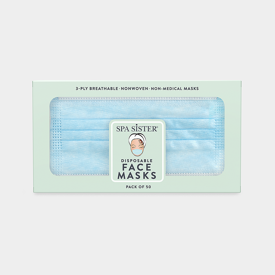 Blue Face Masks 50pk 3ply Disposable, Non-medical