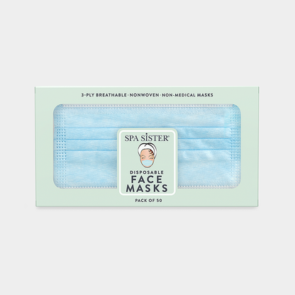 Blue Face Masks 50pk 3ply Disposable, Non-medical
