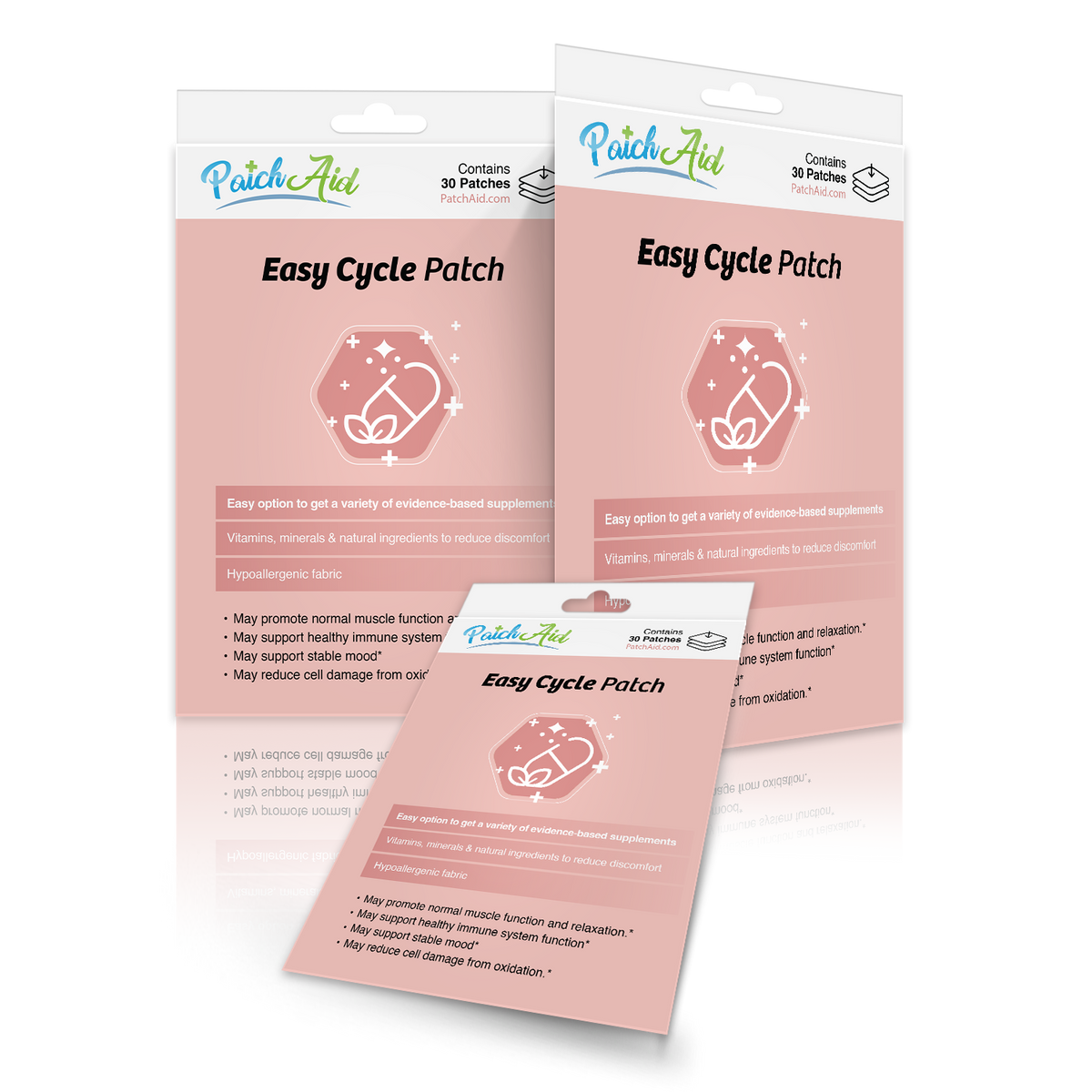 Easy Cycle Patch - Menstrual Relief & Hormone Support: 12-Pack with Display Case