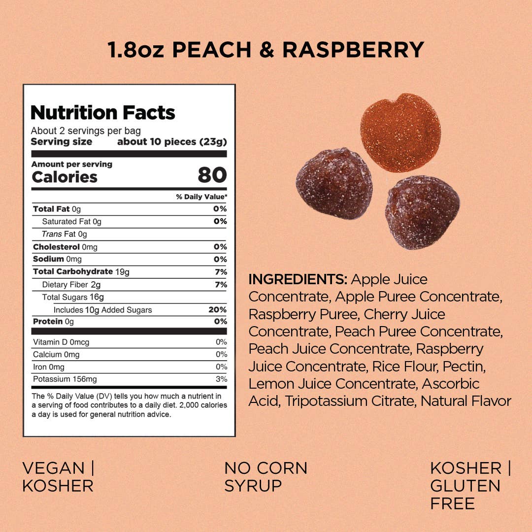 Really Real Gummies - Peach Raspberry (1.8 oz Bags)