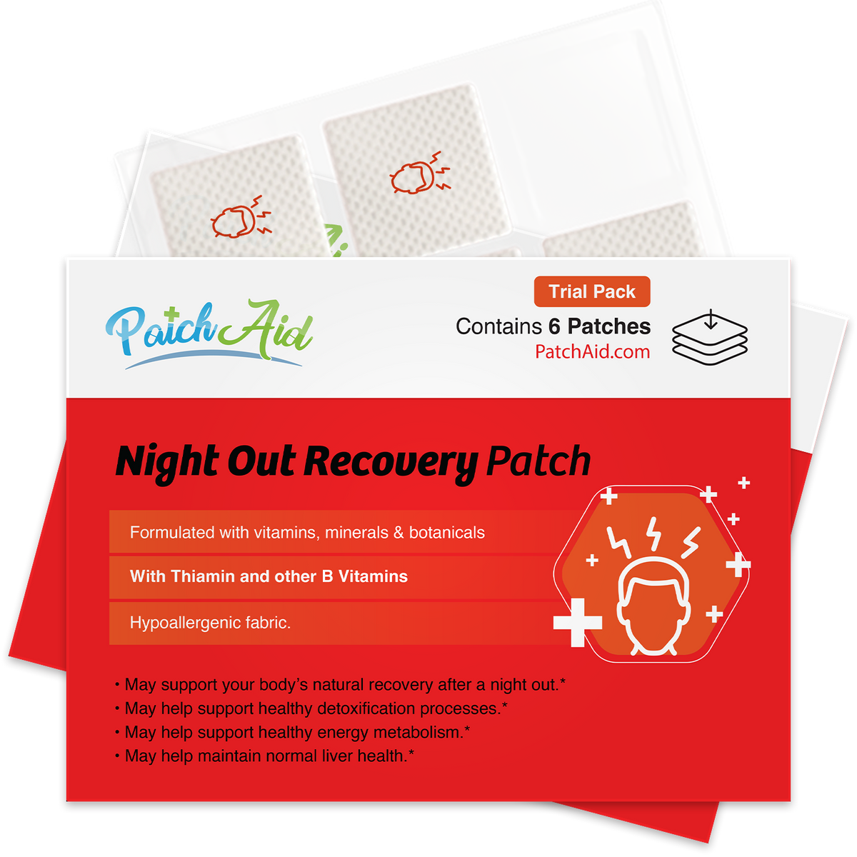 Night Out Recovery Patch - Fast Recovery & Vitamin Support: 12-Pack with Display Case