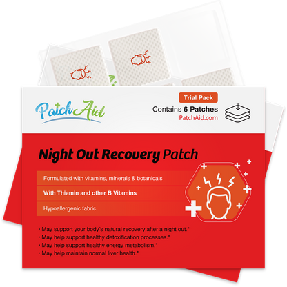 Night Out Recovery Patch - Fast Recovery & Vitamin Support: 12-Pack with Display Case