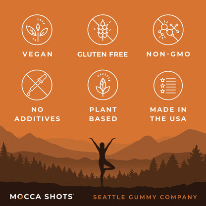 Mocca Shots Salted Caramel Chocolate Caffeine Gummy |12-Pack