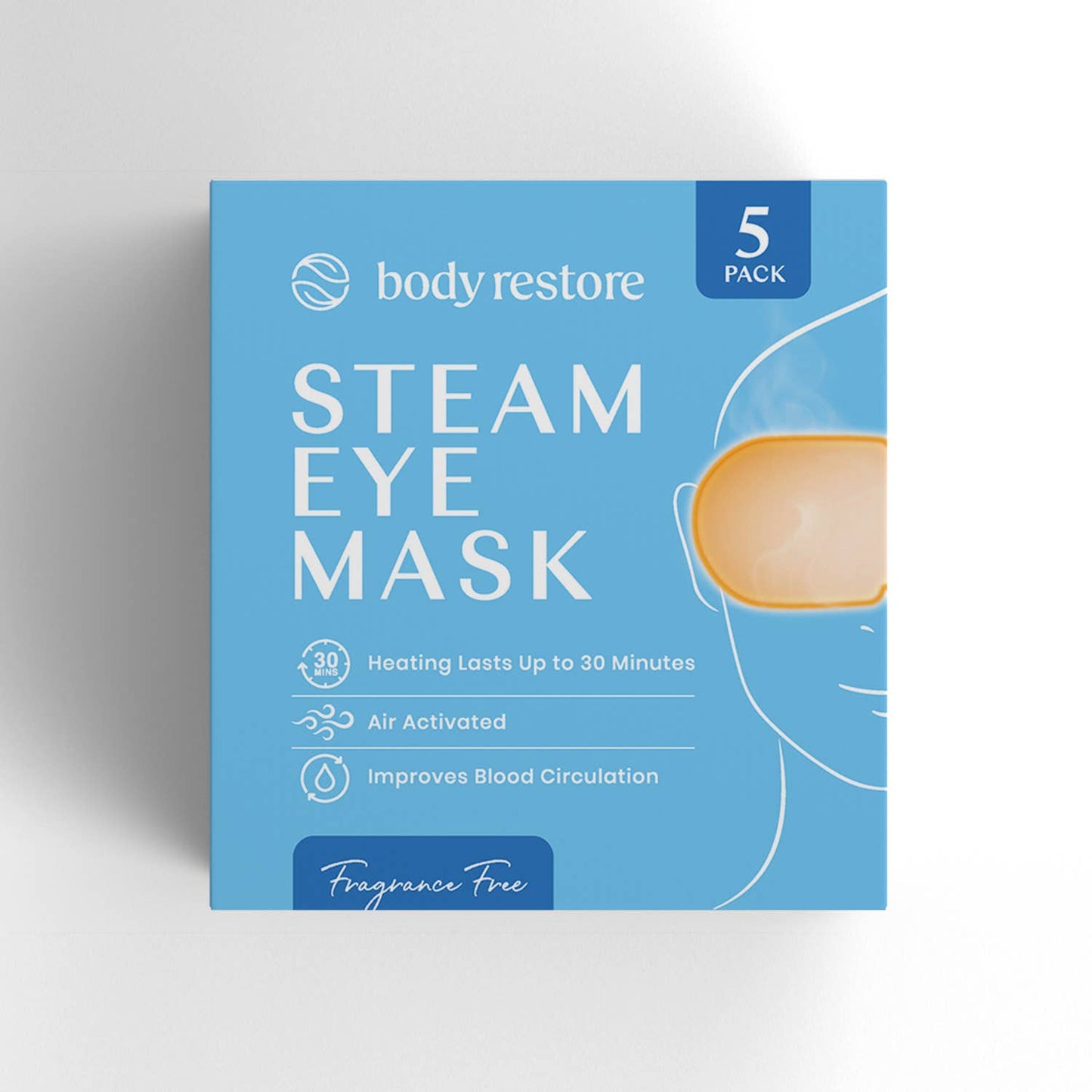 BODY RESTORE Steam Eye Mask Spa Relax Five Packs or Single: 5 PACK Lavender