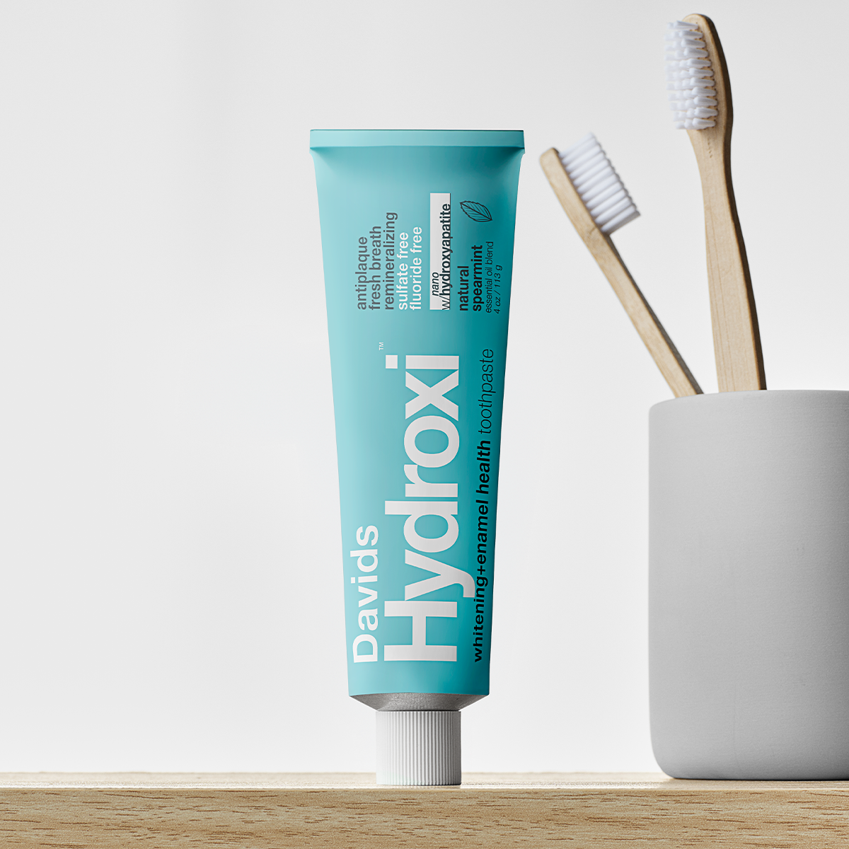 Davids Hydroxi™ whitening+enamel health nano hydroxyapatite premium toothpaste / spearmint: 4 oz single