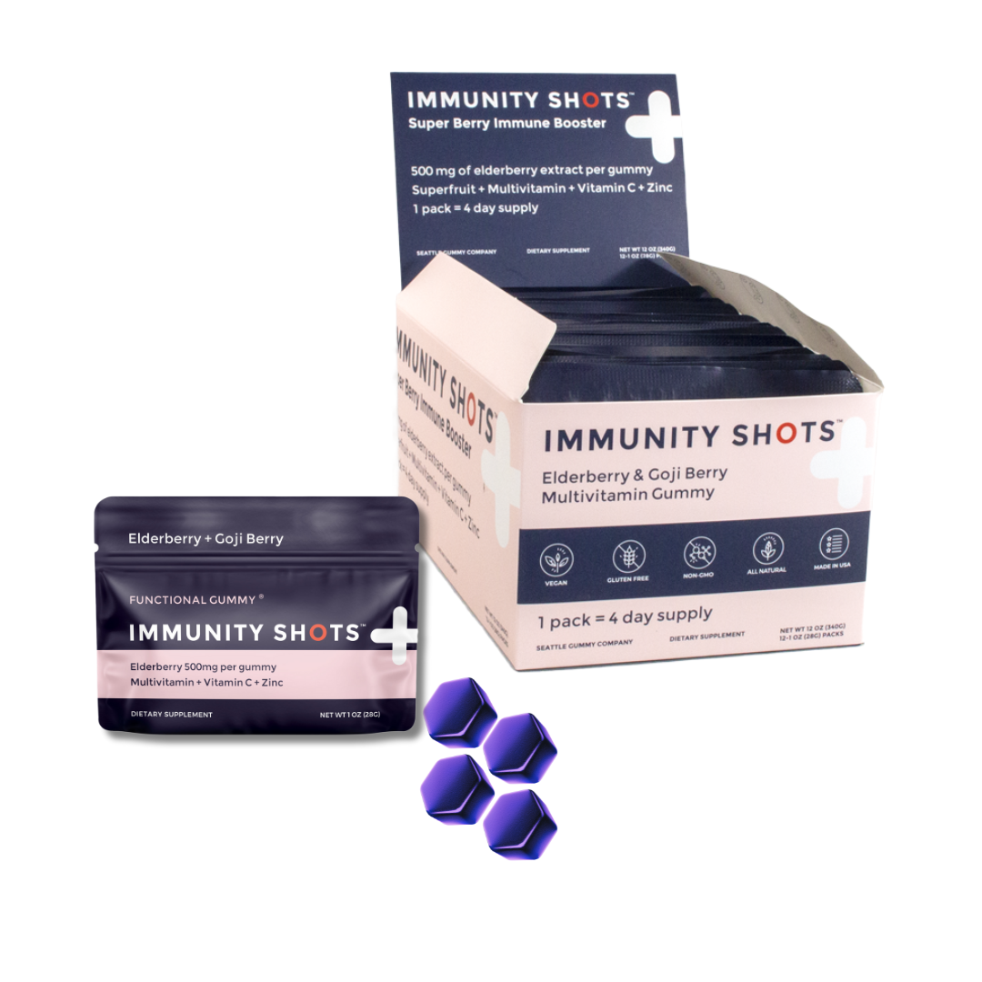 Immunity Shots Elderberry Goji Berry Multivitamin 12-Pack