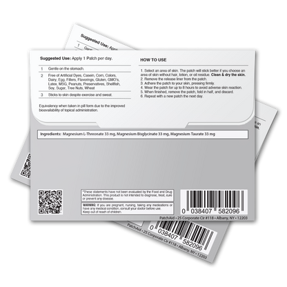 Triple Magnesium Complex Patch - Relaxation & Muscle Support: 12-Pack with Display Case