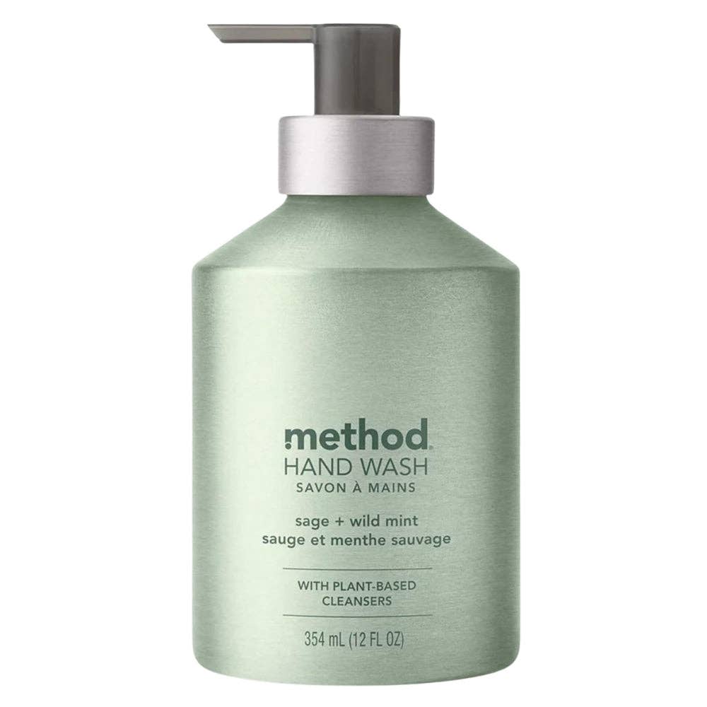 Method Gel Hand Wash, Premium Aluminum Pump Bottle, Sage + Wild Mint, 12 Oz