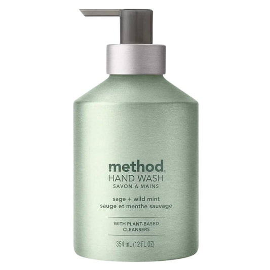 Method Gel Hand Wash, Premium Aluminum Pump Bottle, Sage + Wild Mint, 12 Oz