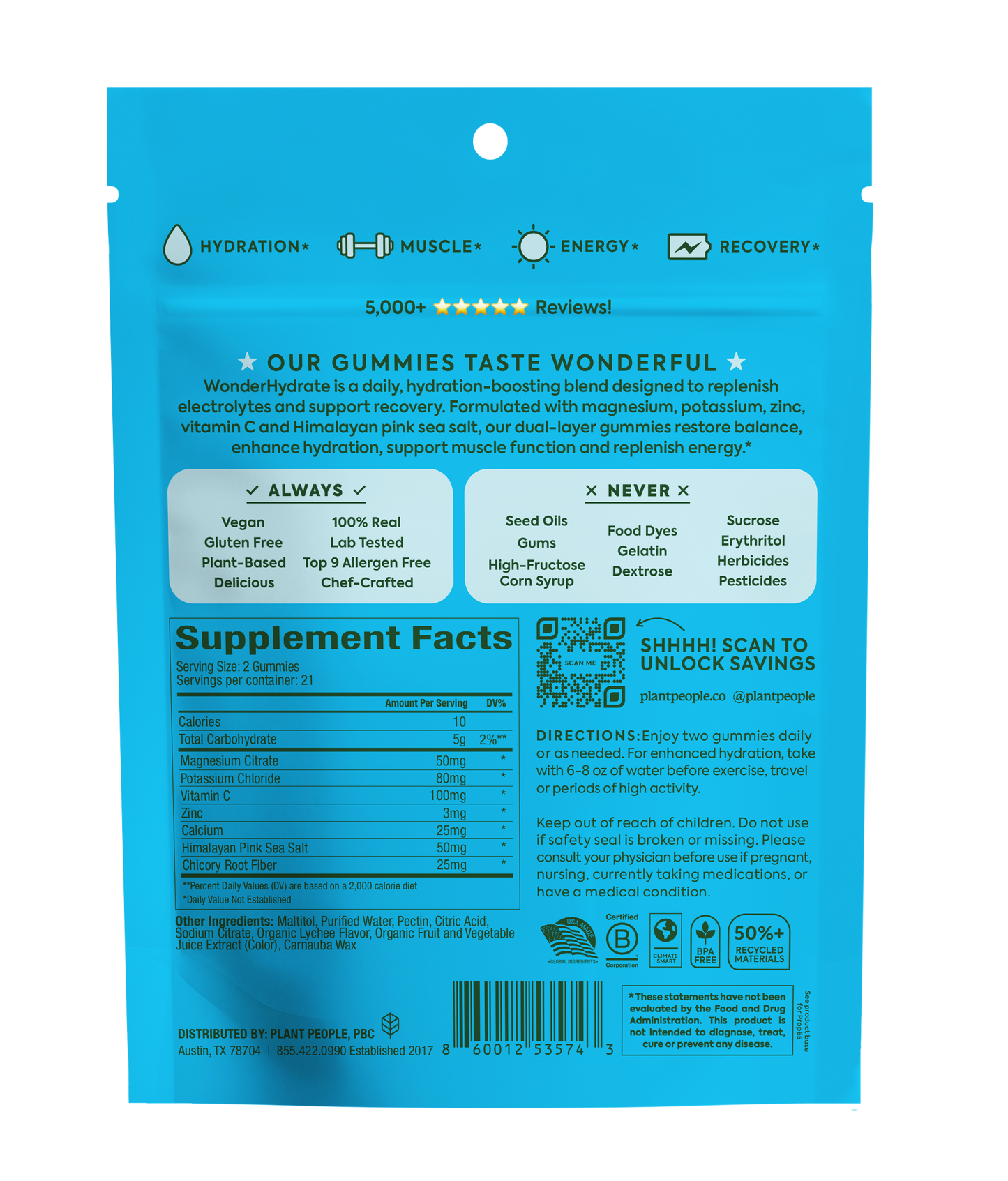 WonderHydrate Electrolyte Gummies