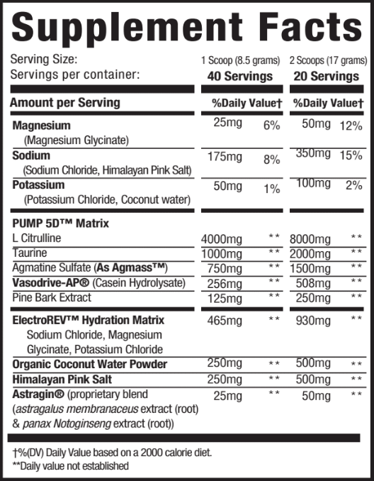 Pump + Hydration Non Stim Pre-workout - 40 Servings: Gotham Grape