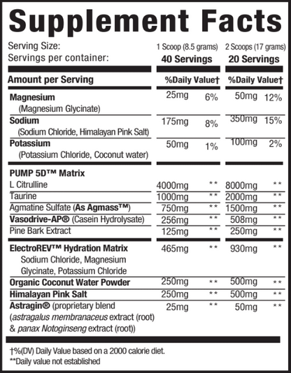 Pump + Hydration Non Stim Pre-workout - 40 Servings: Gotham Grape