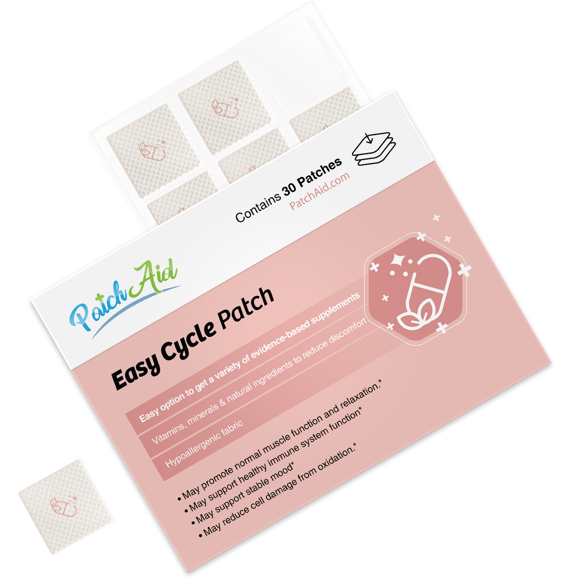 Easy Cycle Patch - Menstrual Relief & Hormone Support: 12-Pack with Display Case
