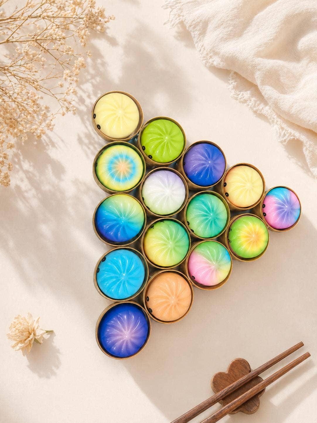 Dumpling Shape Squishy Soft Slow Rising Stress Relief Toy: Colorful Dumpling Squishy / Approx. 3.54" Diameter