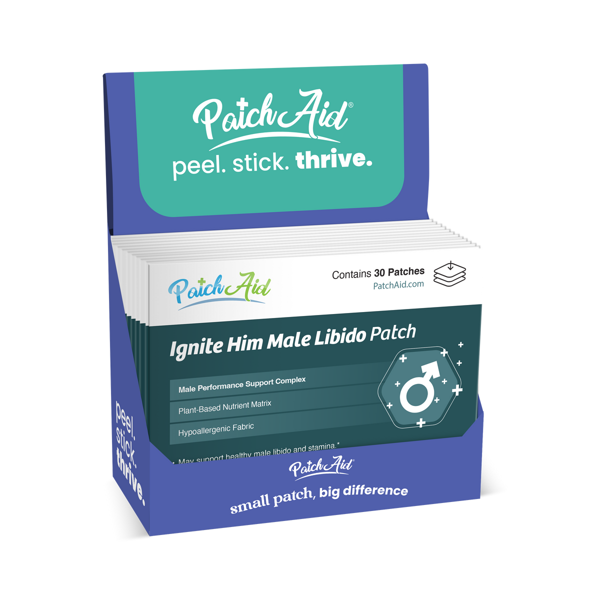 Ignite Him Patch - Male Vitality & Performance: 12-Pack with Display Case